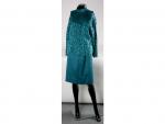 Christian Dior Coordonnés Jupe droite en lainage bleu canard et...