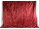 Cinq paires de rideaux en soierie damassée framboise  (300...
