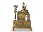 Pendule en bronze doré fin XVIIIème, début XIXème.