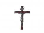 Crucifix en placage d'ébène et écaille