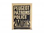 Affiche Mai 68 Peugeot patrons police 2 morts.