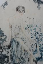 Gaston SIMOES DE FONSECA (1874-1943) 
Femme au paon.
Lithographie à vue...