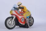 Japon, Daiya, moto acrobatique n°25.
Battery toy. H. 18 cm (usures)....