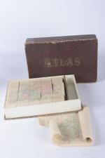 Atlas, cubes géographiques avec les cartes. 
Boîte en cartonnage. Edit....