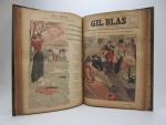 Revue "Gil Blas". In-folio relié en demi-basane rouge, dos à...