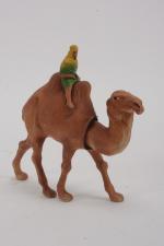 Petitcollin, chameau et son méhariste,
tête mobile. 17 cm.
