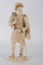 Japon - Epoque MEIJI (1868-1912)
Okimono en ivoire figurant un paysan...