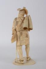 Japon - Epoque MEIJI (1868-1912)
Okimono en ivoire figurant un paysan...