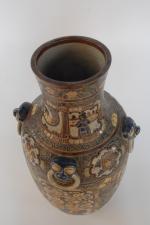 Chine XXe siècle
Vase balustre en grès émaillé à décor de...