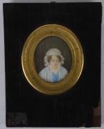 Ecole du XIXe siècle
Portrait de femme au bonnet de dentelle...