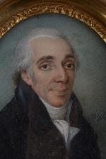 P. Violet (école fin XVIIIe siècle)
Portrait d'homme à la cravate...