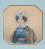 Pasquier (XIXe siècle) 
Portrait de femme au bonnet de dentelle...