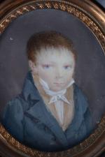 Aubouin (XIXe siècle) 
Portrait de jeune garçon à la redingote...