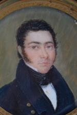 Ecole du XIXe siècle
Portrait d'homme à la cravate et à...