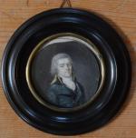 Ecole fin XVIIIe siècle
Portrait de gentilhomme à la cravate blanche...