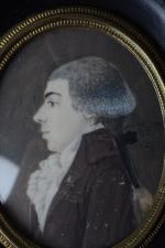 Ecole fin XVIIIe- début XIXe siècle 
Portrait de jeune homme...