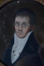 Ecole première moitié du XIXe siècle 
Portrait d'homme aux lunettes...