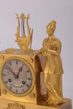 Pendule en bronze doré à décor d'une Allégorie de la...