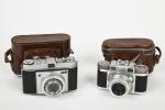 Deux appareils
Kodak Retinette f Obj. Angénieux 3.5/45 sac TP et...