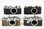 Leitz
Quatre boîtiers Leica à vis, différents modèles, en l'état.