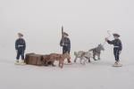 Quiralu, chasseurs alpins :
trois fantassins, un traineau et trois chiens.