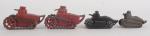 France, D.C : deux tanks en plomb rouge
avec chenilles (9...