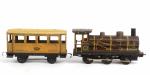 C.R, locomotive de plancher CR400
marron à filets jaunes, type 030...