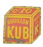 Bouillon Kub 0F10, plaque émaillée, email ED. Jean, en découpe.
100...