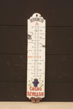 Cacao Révillon
Thermomètre émaillé à chapeau de gendarme.
95 x 19 cm....