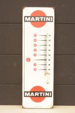 Martini
Thermomètre émaillé à oreilles, Vox publicité, daté 1958
96 x 31...