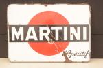 Martini
Plaque émaillée.
48 x 68 cm. (éclats)