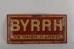 Alcools
Deux tôles lithographiées estampées pour Byrrh (19 x 39,5 cm)...