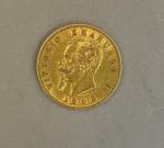 Pièce de 20 francs or Suisse de 1862.