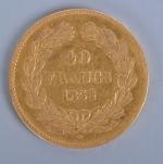 Pièce de 40 francs or de 1854.