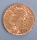 Pièce de 20 francs Suisse de 1935.