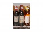 4 bouteilles, Moulin du Cadet, 1990, bon niveau, étiquettes sales.