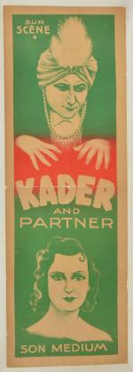 Affiche "Kader and Partner"
Entoilée. Pliures et petites déchirures. 120x40 cm.