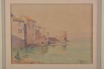 Ecole du XXe siècle
Saint-Tropez
Aquarelle.
17 x 22 cm.
Expert : Cabinet Chanoit
