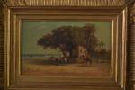 Attribué à Charles-Théodore FRERE (1814-1888)Chameau dans le désertHuile sur toile.Porte...