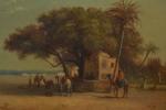 Attribué à Charles-Théodore FRERE (1814-1888)Chameau dans le désertHuile sur toile.Porte...