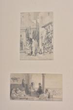 Eugène Alexis GIRADET (1853-1933)
Une scène de la casbah d'Alger et...