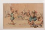 Edouard HERZIG (1860-1926)
Caricature d'un Café à Alger
Aquarelle sur papier.
Signée en...