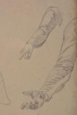 Henri-Félix-Emmanuel PHILIPPOTEAUX (1815-1884)
Etudes de Cavaliers Arabes
Deux dessins formant pendant. 
Porte...