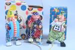 Allemagne VEB : trois clowns, commande manuelle, neufs en boîte,...