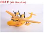 D'après Hergé, Les aventures de Tintin,<br />
Michel Aroutcheff pour Moulinsart,<br />
Hydravion Le sceptre d'Ottokar <br />
Bimoteur en bois peint jaune filet rouge,<br />
Années 1990, (manque le support, sinon bel état).<br />
45 x 60 cm. D'après Hergé, Les aventures de Tintin,<br />
Michel Aroutcheff pour Moulinsart,<br />
Hydravion Le sceptre d'Ottokar <br />
Bimoteur en bois peint jaune filet rouge,<br />
Années 1990, (manque le support, sinon bel état).<br />
45 x 60 cm.