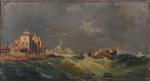 Ferdinand BONHEUR (1817-1887)
Barque dans la tempête
Huile sur panneau signé en...