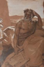 COUTAN (école début XIXe siècle)
Homme à la lyre, Rome, 1821.
Dessin...