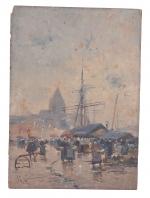 Eugène GALIEN-LALOUE (1854-1941)
Scène de marché près du port
Huile sur panneau...