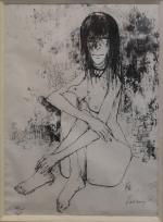 Jean JANSEM (1920-2013)
Jeune fille assise 
Lithographie, justifiée 26/35 en bas...