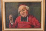 Emile VALENTIN CARDINAL (1883-1958)
"Abbé levant son verre"
Huile sur toile signée...